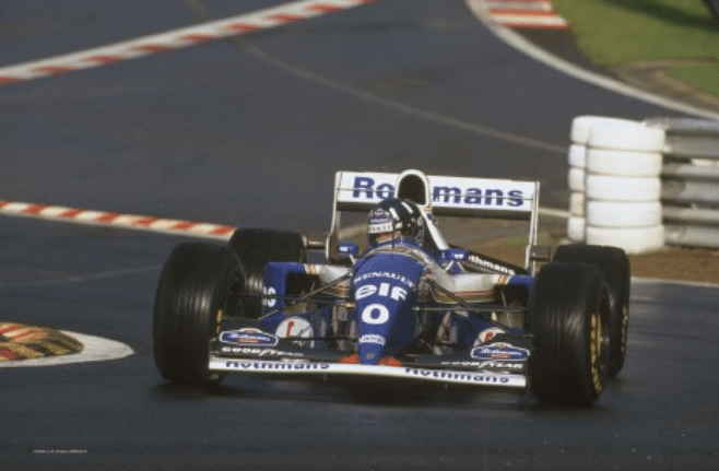 Damon Hill driving the Rothmans Williams Renault at the 1994 Belgian Grand Prix